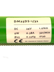 Motore tubolare DM25DS-1/32 – Diametro 25 mm, 24 V CC, 32 giri/min